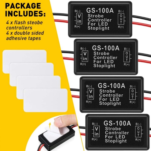 Unbranded 12V GS-100A Flash Brake LED Stop Tail Light Strobe