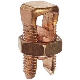 Burndy KS27 Servit Split-Bolt, 1 Str. - 3/0 Str. Copper Run and Tap, 1.36" Cross Flat, 500 in-lbs Recommended Tightening Torque