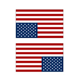 Upside Down Distress Signal American Flag Vinyl Bumper Sticker Set Mirrored for Cars Trucks Laptop