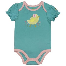 John Deere Infant Light Blue Baby Chick Short Sleeve Bodyshirt J1B622BN
