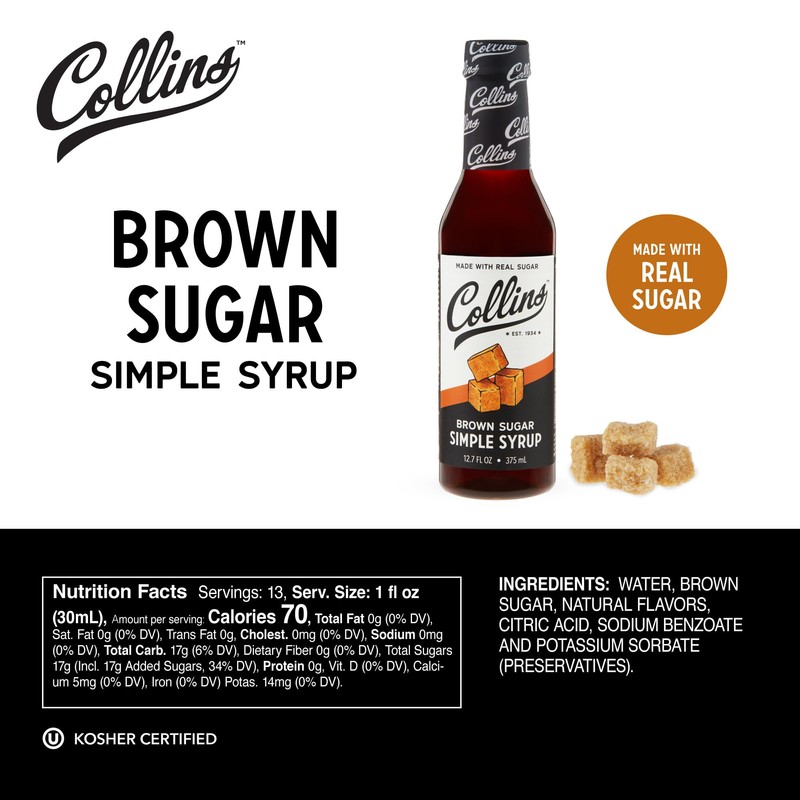Collins Brown Sugar Simple Syrup - Real Brown Sugar Syrup
