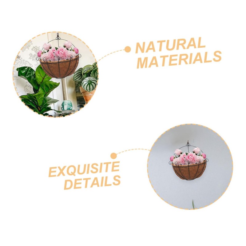 Levemolo Natural Coconut Fiber Round Liners 4pcs Replacement Liners for