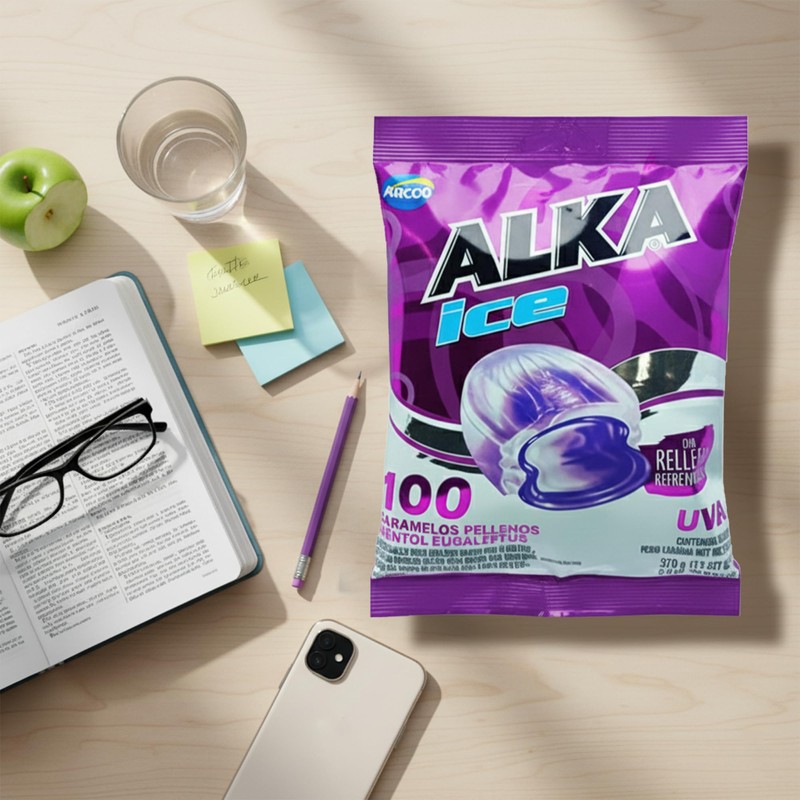 Arcor Alka Ice Mints with Gel Center - Grape Flavored,