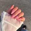 KQueenest Glossy Dark Pink Press on Nails Medium Almond Stiletto
