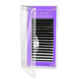 NAGARAKU 5 Trays Eyelash Extensions Individual Lashes 0.20mm D curl 11/12/13/14/15mm in 1 pack Classic Matte Black Natural Professional Faux Mink 16 rows
