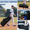 Catchers Gear Bag with Wheels for 4 Bats, Rolling Baseball