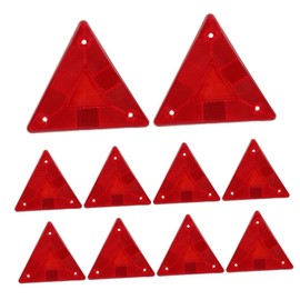 Baluue 10pcs Reflective Triangle Warning Signs for Trucks Emergency Safety Roadside Alert Kit for Night Driving Red Reflective Small Triangles for Safe Travel