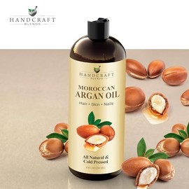 Handcraft Blends Aceite de argán marroquí - 8 onzas líquidas - 100% puro y natural - Aceite portador de primera calidad para piel y cabello - Cabello 
