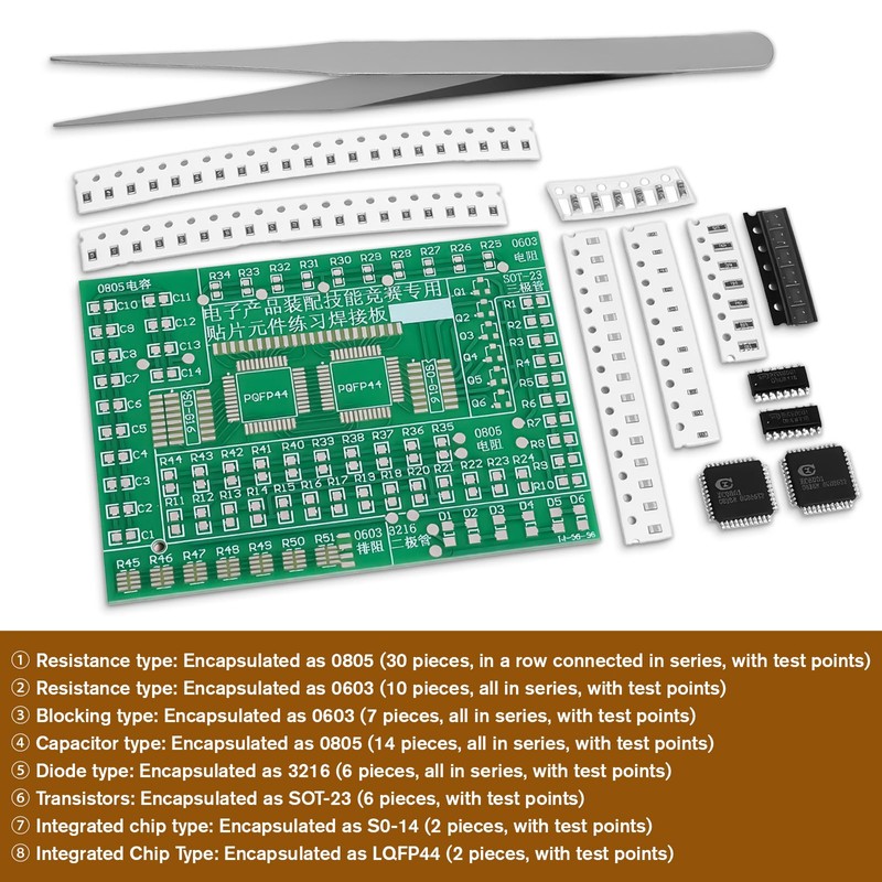 Solder Practice Board Kit - Professional SMD Circuit Welding Training