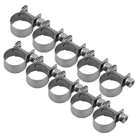 TOPINCN 10Pcs/Set Hose Clamps Stainless Steel Heavy Duty T-Bolt Mini Fuel Line Pipe Clips 6Mm-20Mm Optional Size for Plumbing (14-16Mm)