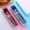 Travel Utensils, 18/8 Stainless Steel 4pcs Cutlery Set Portable Camp