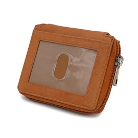 ag wallets Wallets Mens Zip Around Leather Wallet with Inserts (Tan Napa)