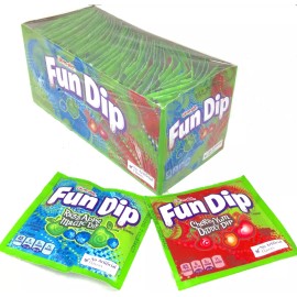 Wonka 48 Pack Fun Dip Candy Retro Treat Razz Apple Magic Cherry Yum Diddy 0.5 Ounce