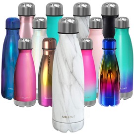 CHILLOUT LIFE Stainless Steel Water Bottle: 25 oz Double Wall Insulated Cola Bottle Shape for Cold and Warm Drinks, BPA Free Metal Sports Bottle