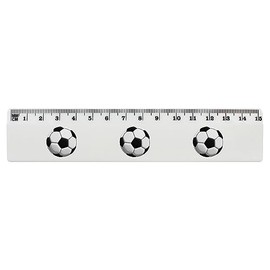 'Football' 15cm (6 Inch) White Plastic Ruler (RL00072723)