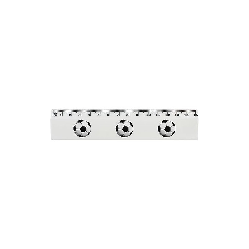 'Football' 15cm (6 Inch) White Plastic Ruler (RL00072723)