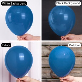 PartyWoo Dusty Blue Balloons 50 pcs 12 Inch Matte Dark Boho Blue Balloons for Graduation Baby Shower Gender Reveal Under the Sea New Born Birthday Party Decorations Blue-F58