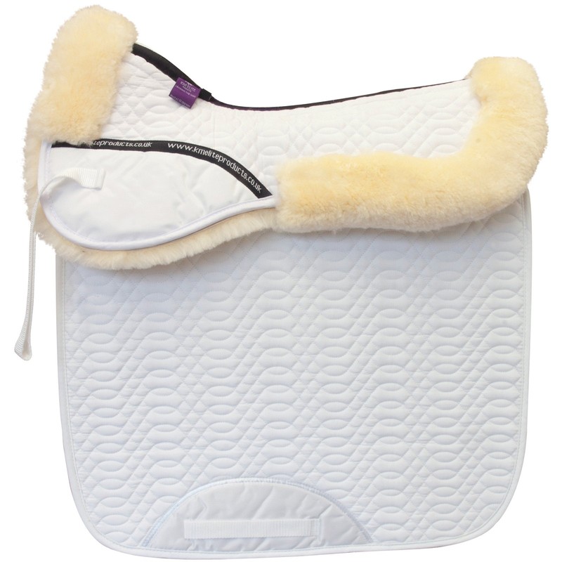 KM Elite High Wither Half Pad - Spine Free (White/Natural,