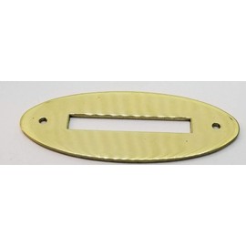 Oval Stamped Brass Coin Slot Cover Bank Money Box Jewelry Hole Antique Vintage