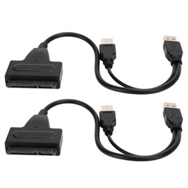 2Pcs Convert Cable USB 2.0 SATA 7 15Pin Adapter for 2.5 inch SSd Hard Drive 480Mbps