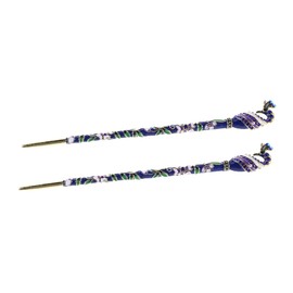 Healeved 2pcs Hairpin Vintage Hairpin Vintage Hair Pin Chinese Hair Accessories Hairsticks for Women Alloy Blue