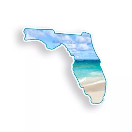 Real Sticky Florida Beach Sticker FL State Ocean Cup laptop Car Vehicle Window Bumper Decal