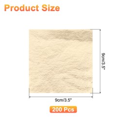 sourcing map 200pcs Leaf Sheets, 3.5" x 3.5" Foil Sheets Paper Sheets for DIY Crafts Painting Nails Resin Furniture Decoration(Dark Gold)