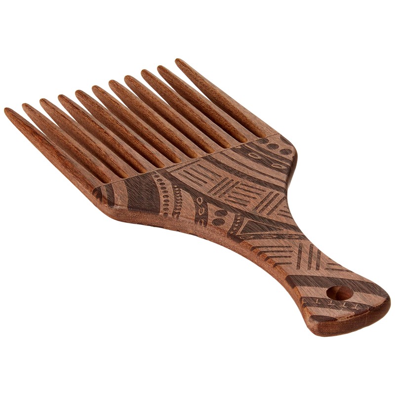 AFROPICK Wood Hair Pick for Long, Thick, Curly, & Afro
