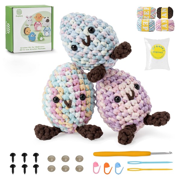 Crochet Kit for Beginners Adults,Beginner Crochet Kit-Fuppys Crocheting Kit Crochet