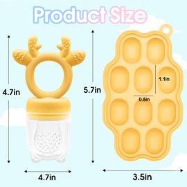 Baby Fruit Feeder and Breastmilk Popsicle Molds for Teething Relief, BPA Free Silicone Baby Food Teether Feeder Pacifier & Mini Freezer Tray with lid Teething Toys (2 Pack)