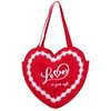 MIKI WELL Heart Shaped Embroidered Women Tote Bag - Reusable