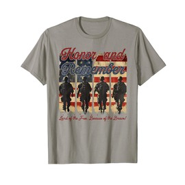 Memorial Day USA Flag Remember Honor Patriot Men Women Kids T-Shirt