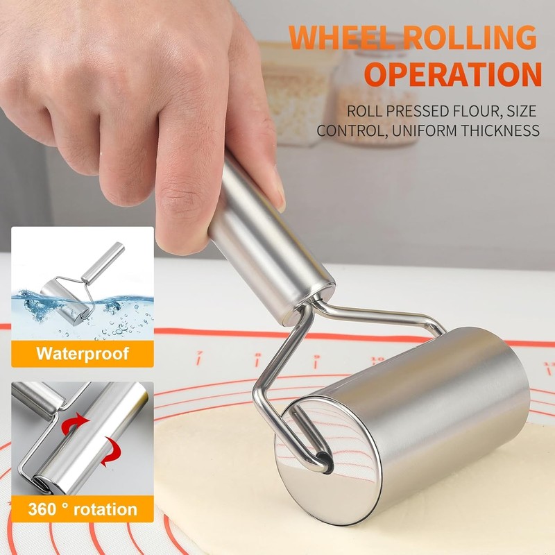 Stainless Steel Multi-Function Roller Pin, 1Pc Practical Pastry Dough Roller
