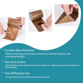 VANSUKY PTFE Teflon Tape 50 mm x 10 m - Heat Resistant Non-Stick Tape for Industrial Applications, 3D Printing & Vacuum Sealer (50 mm)