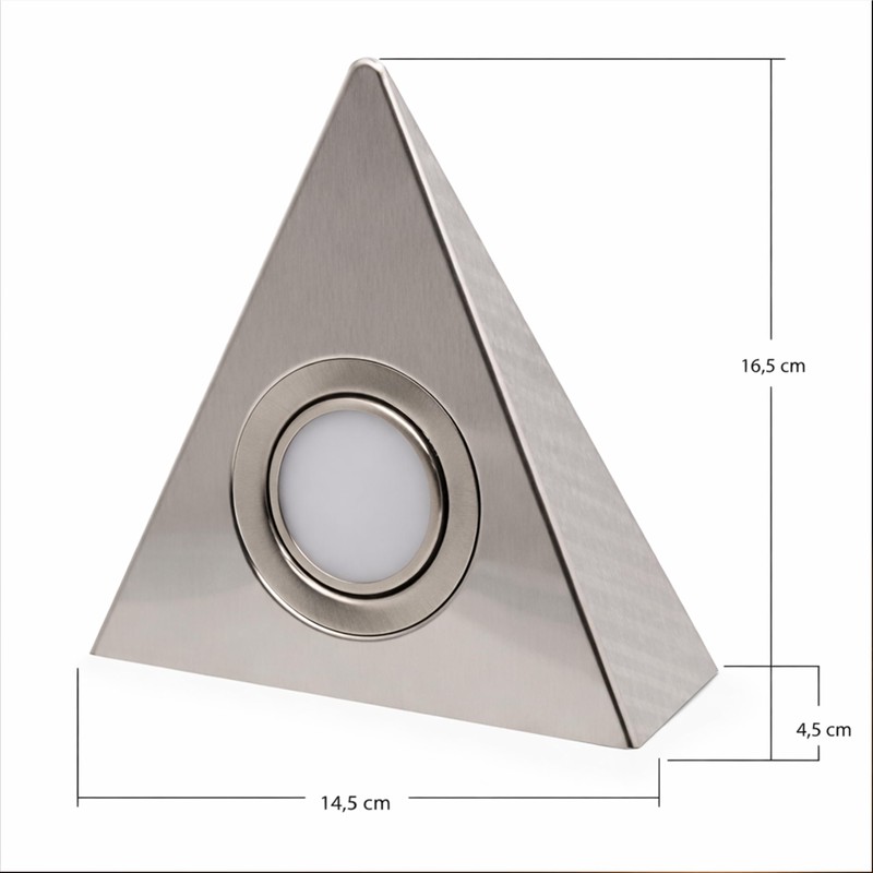 vislux Set of 3 LED Triangular Light Kitchen Light Stainless