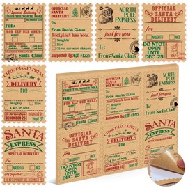 Christmas Gift Tags Stickers, Naughty or Nice Name Tags, Christmas Tags Stickers, Christmas Gift Stickers, Funny Kraft Christmas Labels Bulk for Presents Gifts(100 Pcs)