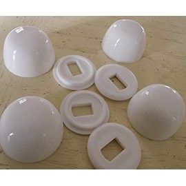 Round Toilet Bowl Bolt Cap 2 Pair with Washers by NuFlush