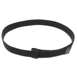 Black No Scratch Flex Web Belt with Buckleless Hook and Loop Closure – No Buckle No Metal and TSA Approved, Black, X-Large (40-42)