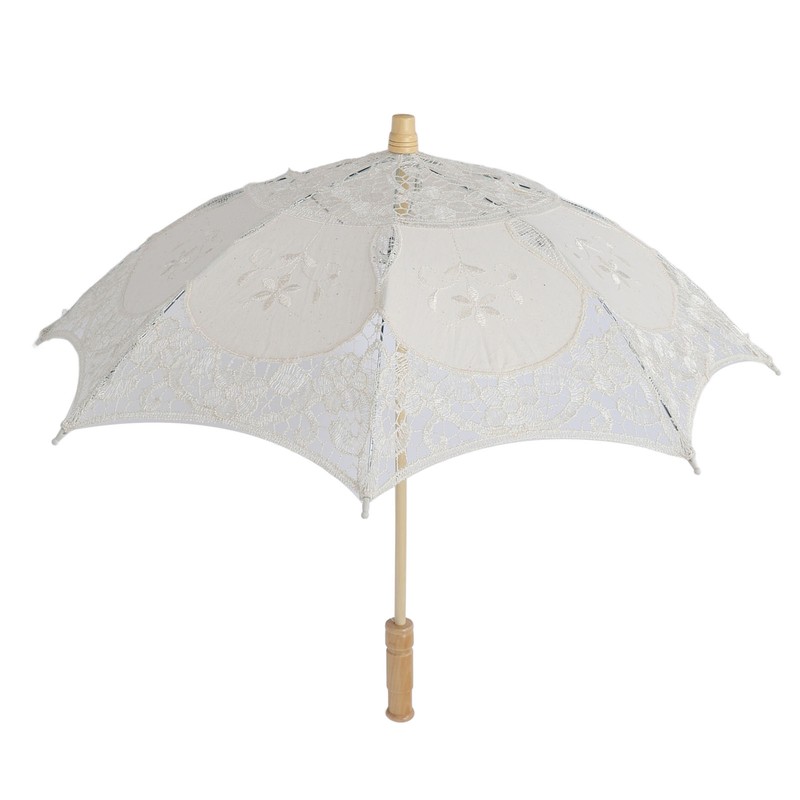 Lace Parasol Umbrella Wedding Bridal Lace Umbrella Decorative Embroidery Flower