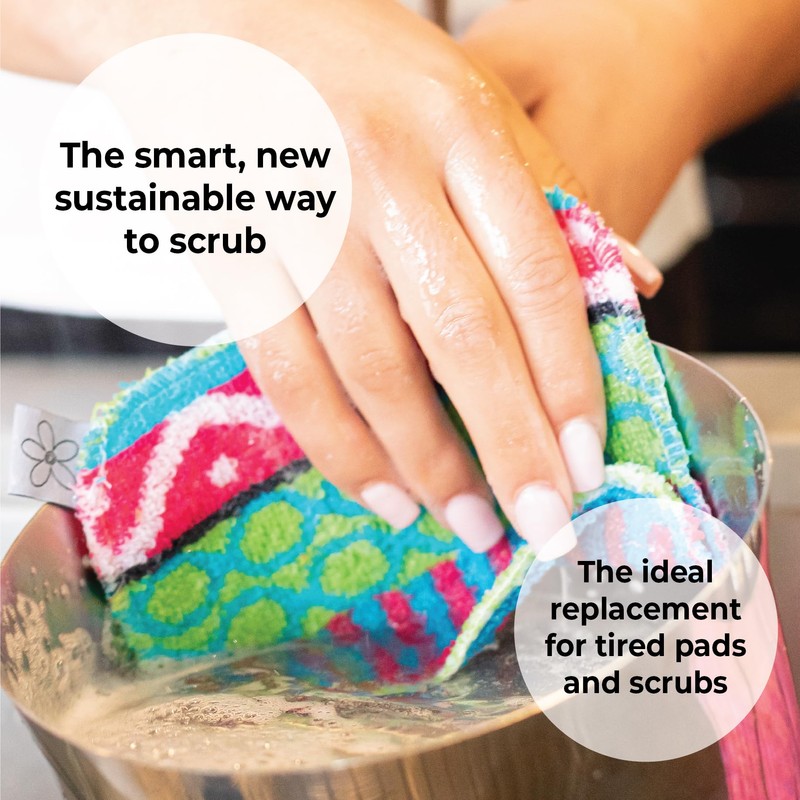 Skoy Scrub, 2-pack Reusable, Non-Scratching Dish Scrubber for Kitchen and