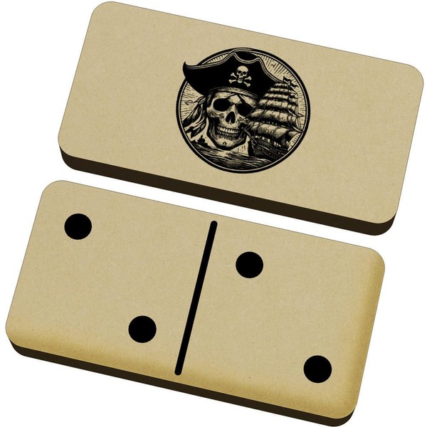 Azeeda 'Pirate Skull and Spanish Galleon' Domino Set & Box