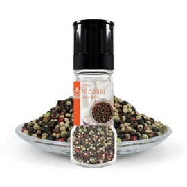 Oh Herb 4 colors of pepper, whole pepper, pepper grinder, 40g black pepper, white pepper, pink pepper, green pepper / 4색후추 통후추 후추 그라인더 40g 흑후추 백후추 핑크페퍼 그린페퍼