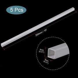 MECCANIXITY Plastic Model Tube ABS Square Tube 5/16"x5/16"x10" White Easy Processing for Architectural Model Making DIY 5 Pack