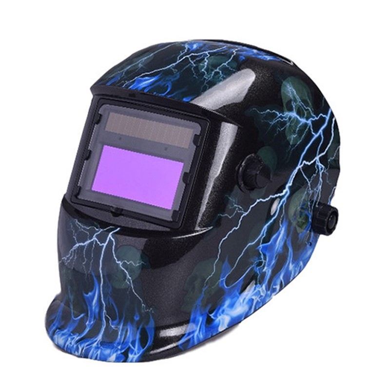 Solar Charging Automatic Dimming Welding Facemask Head-mounted Large View LCD
