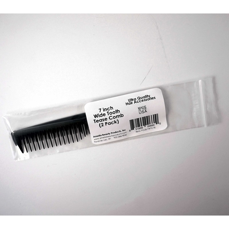 7in Plastic Wide Tooth Tease Comb