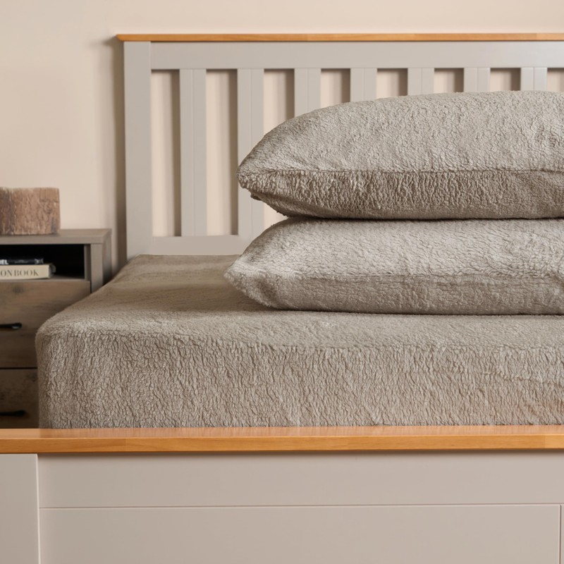 Brentfords Teddy Fleece Fitted Bed Sheet Thermal Warm Soft Luxury