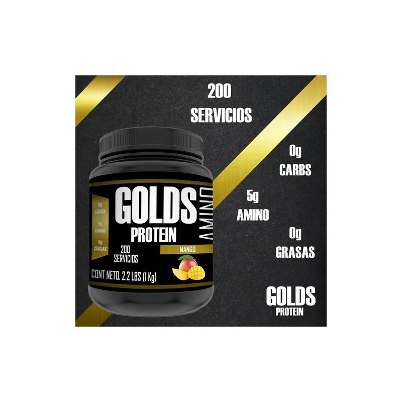 Suplemento Aminoácidos En Polvo Golds Protein 1kg 200servis