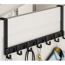 7-hole door hook with excellent space utilization (46x18cm black) DP62272 2ea