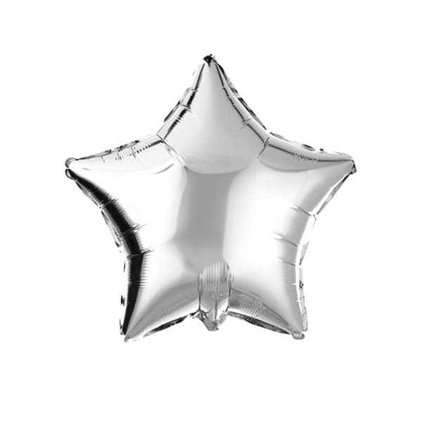 18" Silver Star Shaped Foil Balloons Mylar Helium Balloons for Birthday Party Wedding Baby Shower Decorations, Pack of 20