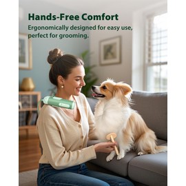 L&W BROS. Hands-Free Dog Dryer – Powerful & Professional Pet Blow Dryer for Small & Medium Dogs & Cats, Adjustable Airflow, Easy Storage, Negative Ion Technology (Green)